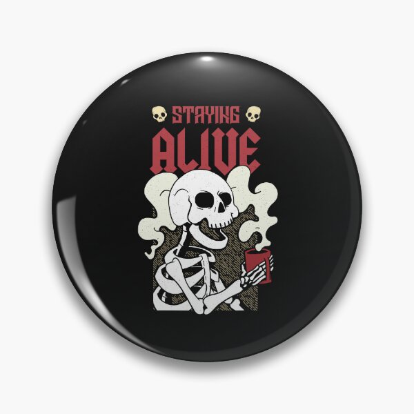 Item preview, Staying alive - Funny Coffee Skeleton designed and sold by ChrisFeil.