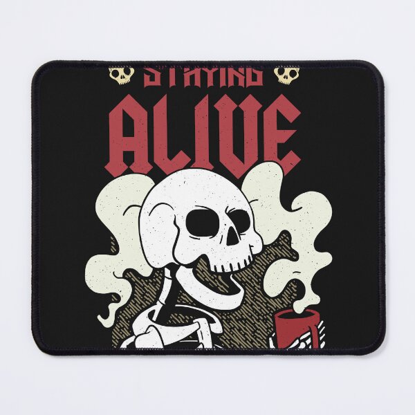 Item preview, Staying alive - Funny Coffee Skeleton designed and sold by ChrisFeil.