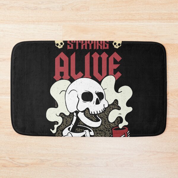 Item preview, Staying alive - Funny Coffee Skeleton designed and sold by ChrisFeil.
