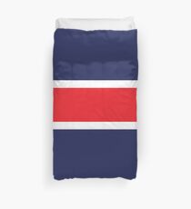 Stylish, Modern Red White and Blue Stripe Duvet Cover