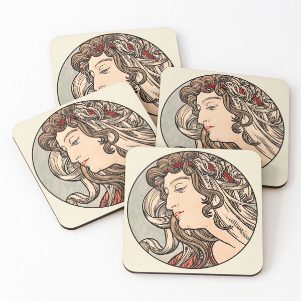 Item preview, Art Nouveau style of decorative beautiful girl designed and sold by quotopia.