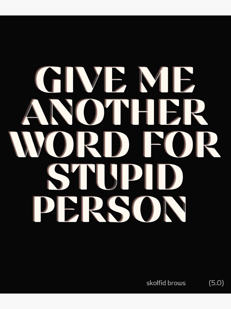 Give Me Another Word For Stupid Person 1A Funny Quote Essential