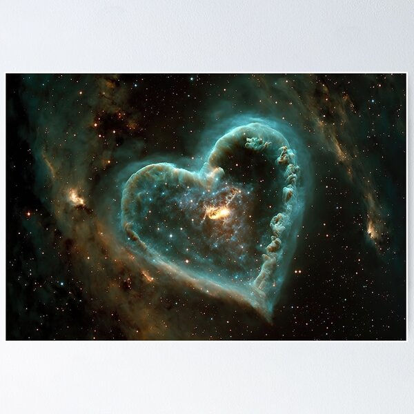 Item preview, The Heart Nebula in Teal and Gold designed and sold by KLOIK.