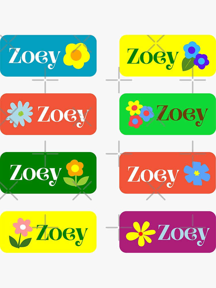 " PERSONALIZED STICKER WITH NAME OF ZOEY" Sticker for Sale by philevera
