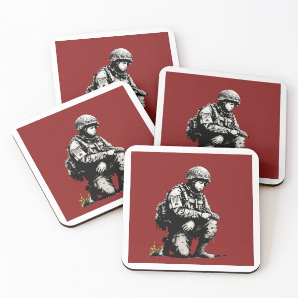 Item preview, Banksy Soldier Just a Pawn Dark Red designed and sold by DataDude.