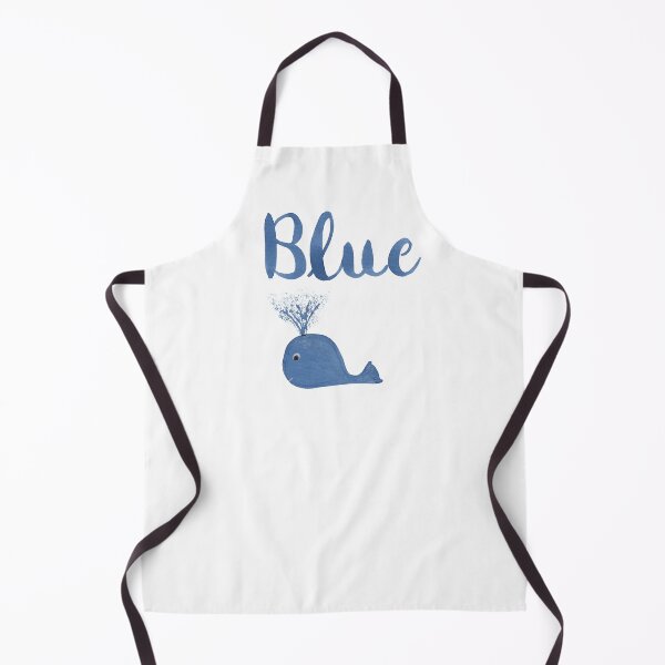 Item preview, Brush Lettered Blue and Cute Blue Whale on White designed and sold by Karen McFarland.