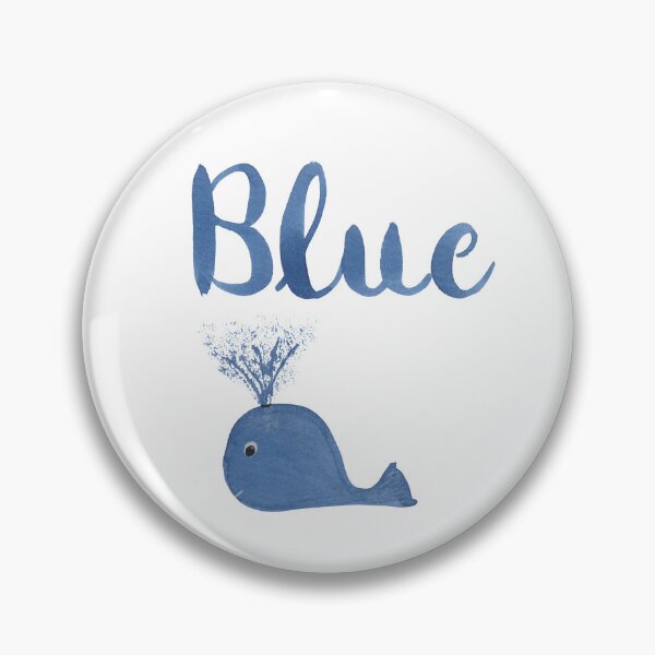 Item preview, Brush Lettered Blue and Cute Blue Whale on White designed and sold by Karen McFarland.