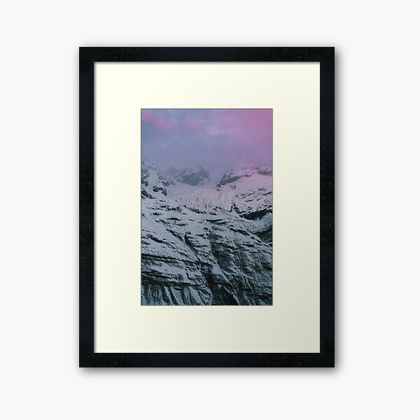 Rock face in Matterhorn panorama in sunrise Framed Art Print
