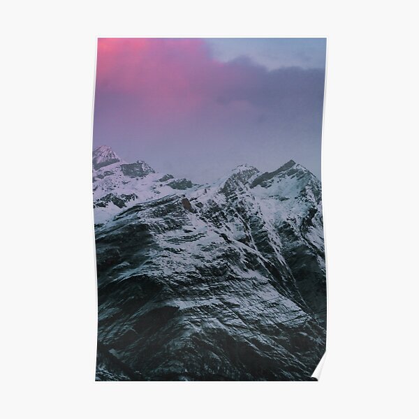 Rock face in Matterhorn panorama in sunrise Poster