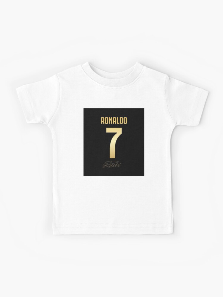 CR7 Camiseta Niños Ronaldo Fútbol Regalo Niños Estampado dorado