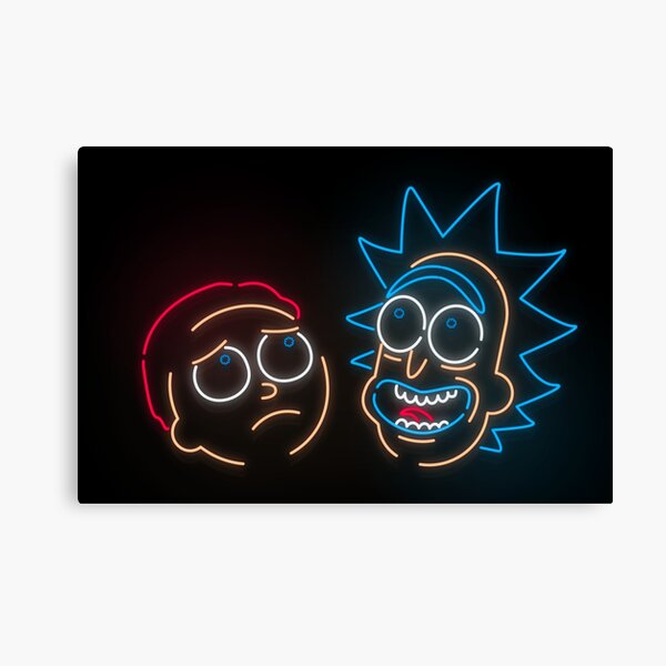 We're Neon Morty Canvas Print