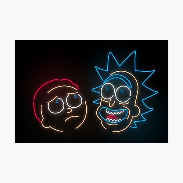 We're Neon Morty Photographic Print