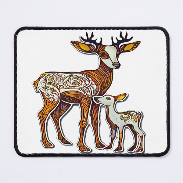 Item preview, Full color deer design with baby deer designed and sold by TheBrainArt.
