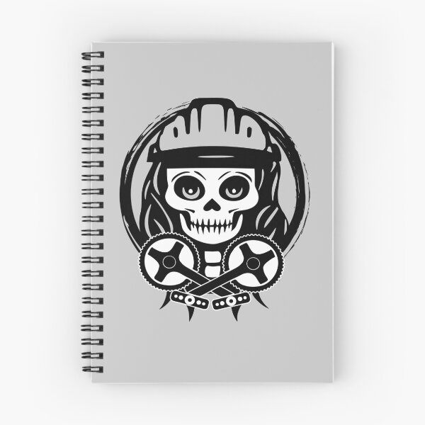 Item preview, Bike Messenger Female Skull and Crossed Peddles Black Logo designed and sold by Nuletto.