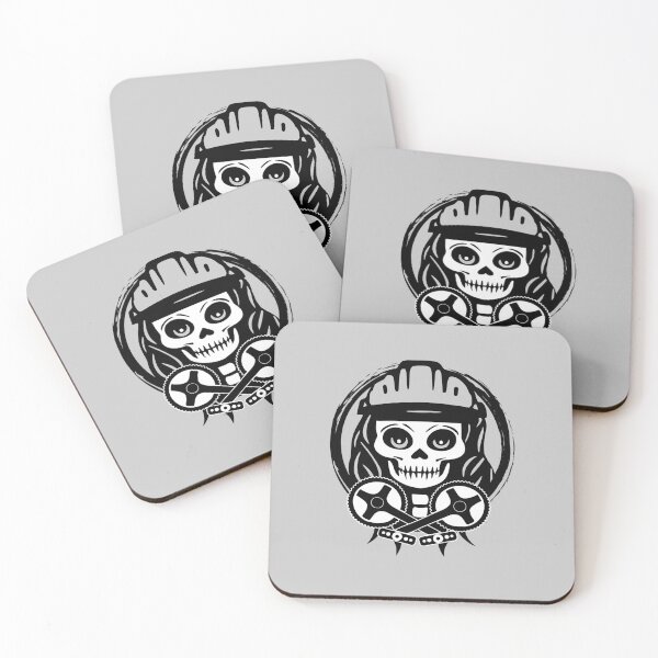 Item preview, Bike Messenger Female Skull and Crossed Peddles Black Logo designed and sold by Nuletto.