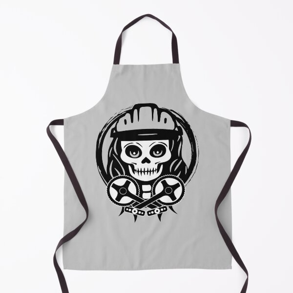 Item preview, Bike Messenger Female Skull and Crossed Peddles Black Logo designed and sold by Nuletto.