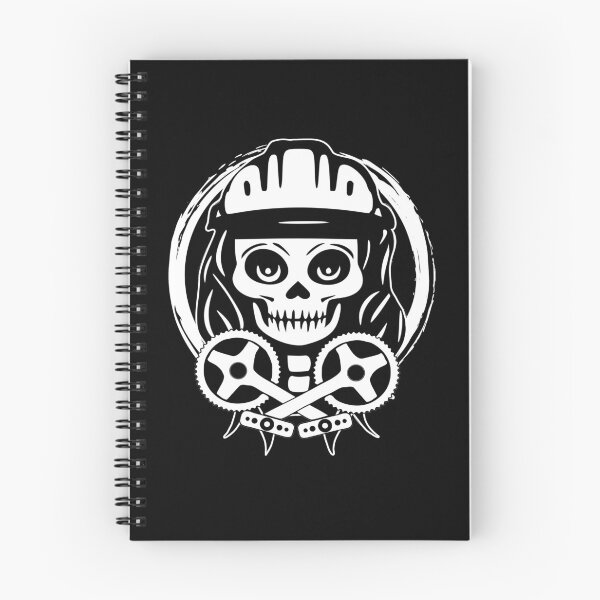 Item preview, Bike Messenger Female Skull and Crossed Peddles White Logo designed and sold by Nuletto.