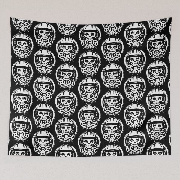 Item preview, Bike Messenger Female Skull and Crossed Peddles White Logo designed and sold by Nuletto.