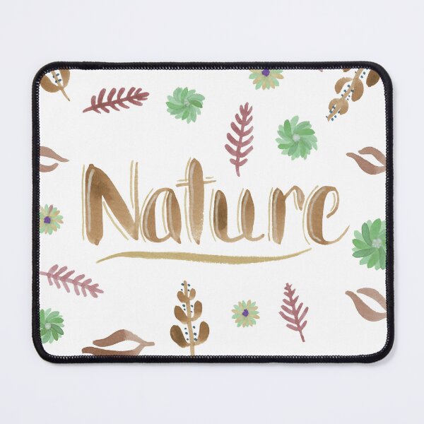 Item preview, Brown Watercolor Brush Lettering - Nature with Leaves and Flowers on White designed and sold by Karen McFarland.