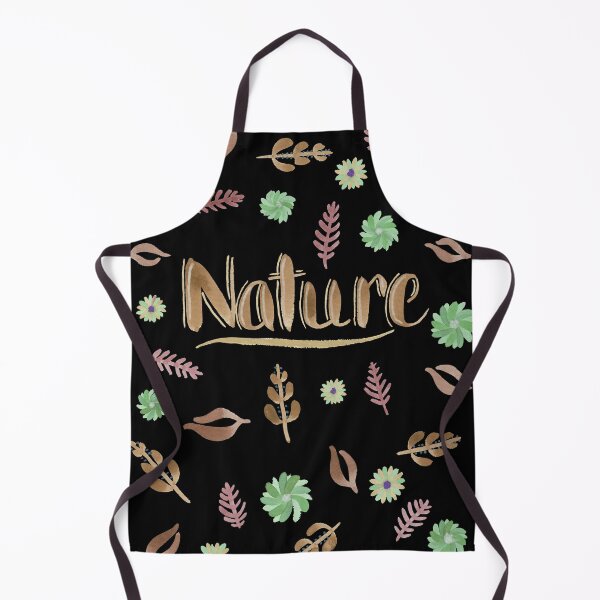 Item preview, Brown Watercolor Brush Lettering - Nature with Leaves and Flowers on Black designed and sold by Karen McFarland.