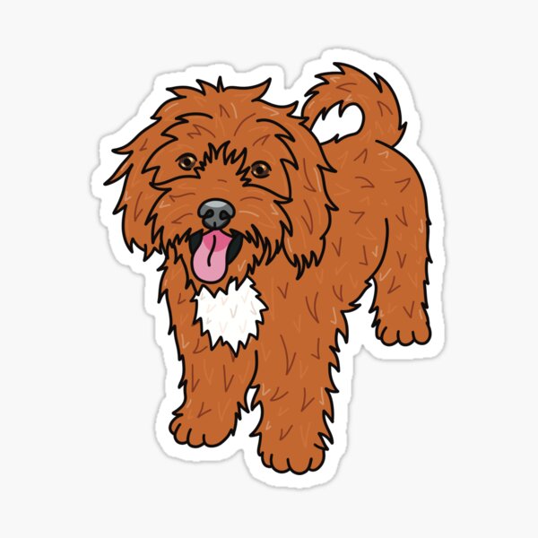 Item preview, Red with White Chest Dog Cavapoo Cavoodle Cavapoochon designed and sold by themerrygiraffe.