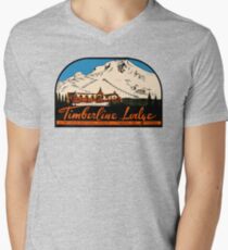 Timberline Lodge Vintage Travel Decal V-Neck T-Shirt
