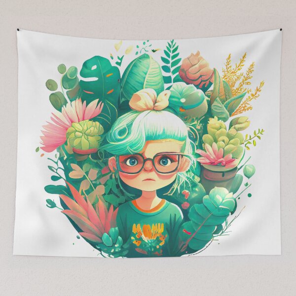 Item preview, Crazy and Cute Plant Lady with Lots of Different Plants designed and sold by Plantophiles.