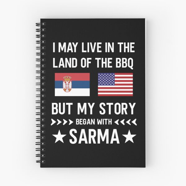 Item preview, I may live in the land of bbq my story is Serbian designed and sold by Curious-Arts.