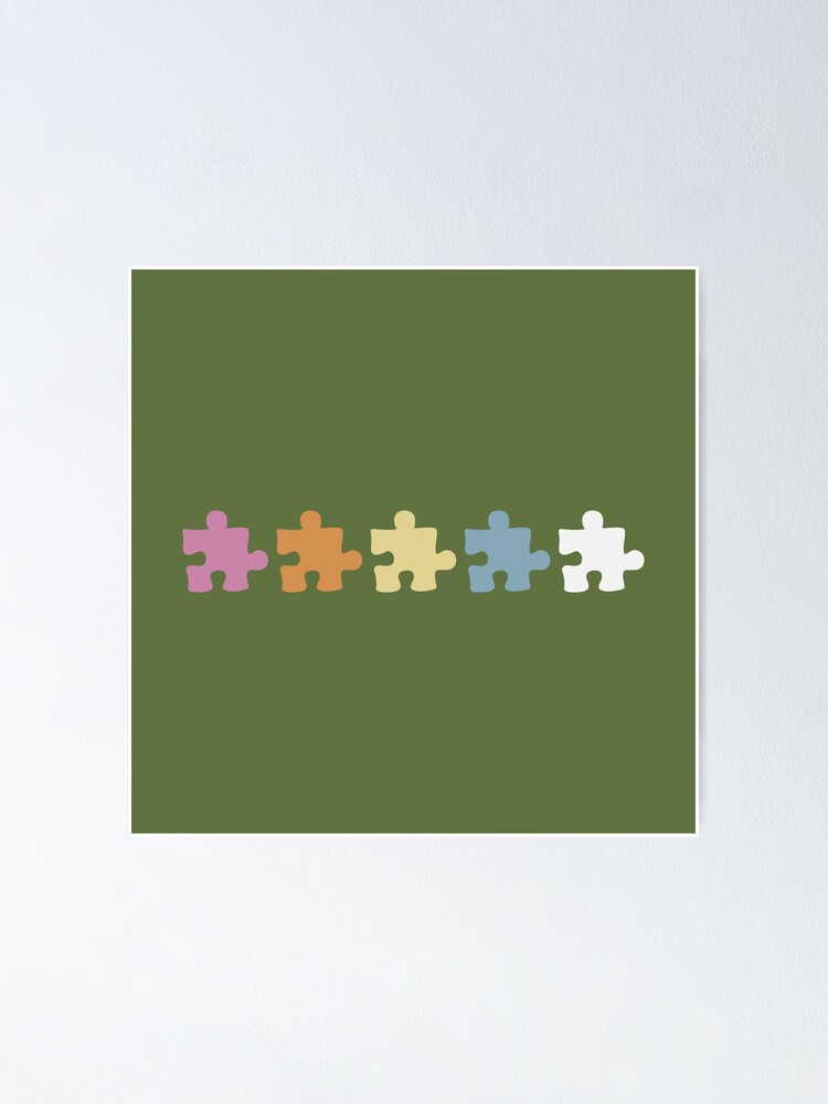 Thumbnail 1 of 3, Poster, Five middle objects puzzle pattern 9 designed and sold by LemonCreamyyyy.