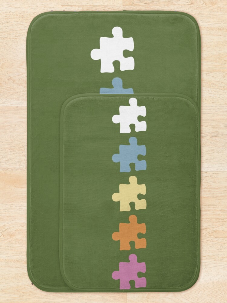 Thumbnail 5 of 6, Bath Mat, Five middle objects puzzle pattern 9 designed and sold by LemonCreamyyyy.