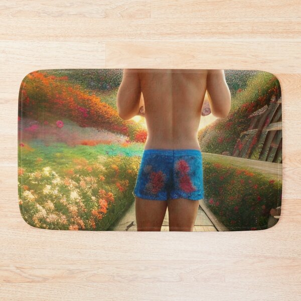Item preview, Carlsbad Flower Fields Shirtless Man designed and sold by Places On Earth.