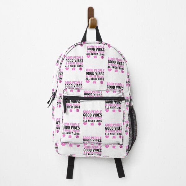 Item preview, GOOD PEOPLE , GOOD VIBES AND HOUSE MUSIC ALL NIGHT LONG (pink/black) designed and sold by Discothreadz.