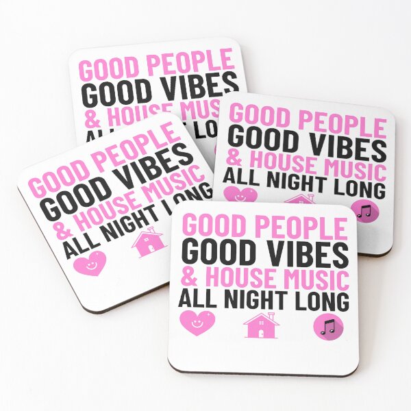Item preview, GOOD PEOPLE  , GOOD VIBES AND HOUSE MUSIC ALL NIGHT LONG  (pink/black) designed and sold by Discothreadz.