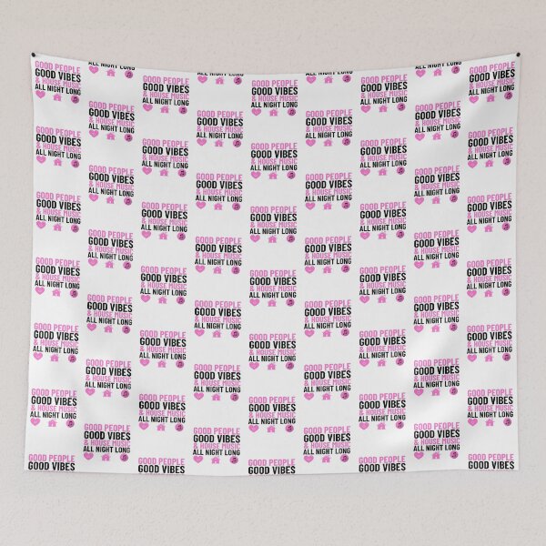 Item preview, GOOD PEOPLE  , GOOD VIBES AND HOUSE MUSIC ALL NIGHT LONG  (pink/black) designed and sold by Discothreadz.
