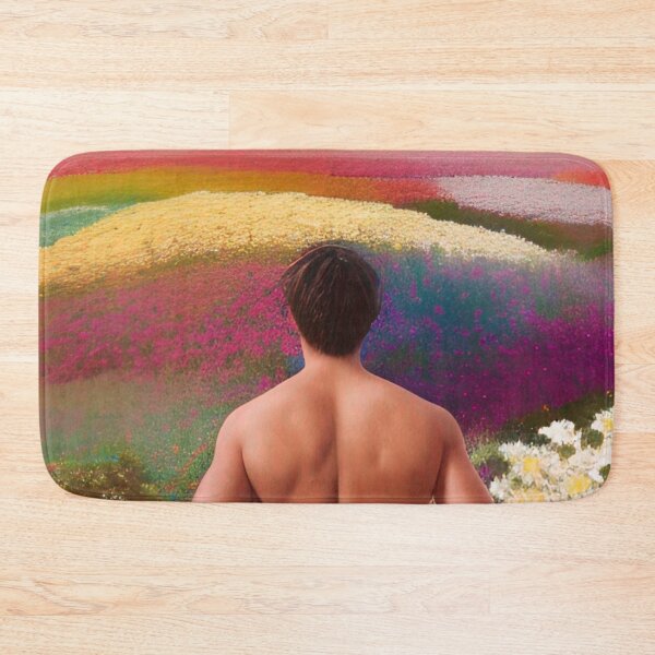 Item preview, Carlsbad Flower Fields Shirtless Guy designed and sold by Places On Earth.