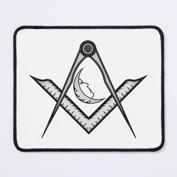 Item preview, Compass, moon and protractor - Masonic symbol of Junior Deacon for Blue Lodge Freemasonry designed and sold by photonxt.