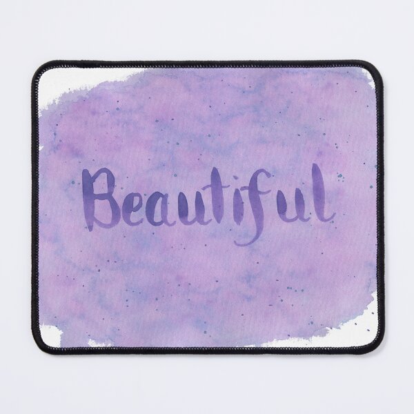 Item preview, Beautiful - written in Purple Watercolor Brush Lettering on White designed and sold by Karen McFarland.