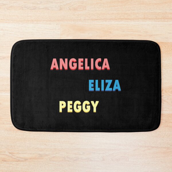 Item preview, Name tag of Schuyler sisters in white stickers Angelica, Eliza and Peggy designed and sold by CustomTrendyss.