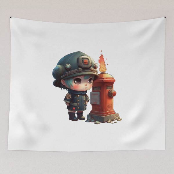 Item preview, Chibi Firefighter at the Hydrant designed and sold by TheChibiStore.