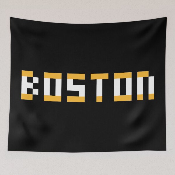 Item preview, Pixel NHL Boston in Home Colors (White Gold) designed and sold by gkillerb.