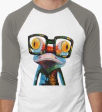 Hipster Frog Nerd Glasses Men's Baseball ¾ T-Shirt