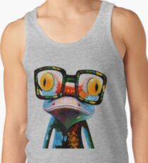 Hipster Frog Nerd Glasses Men's Tank Top