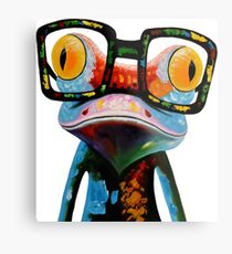 Hipster Frog Nerd Brille Metallbild