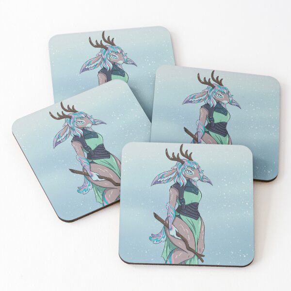 Item preview, Dina the Winter Rabbit | Jackelope Character | Druid Bunny designed and sold by Karli Mogen.
