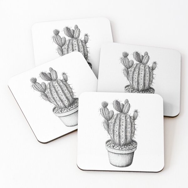 Item preview, Cactus Illustration, Black & White designed and sold by Plantophiles.
