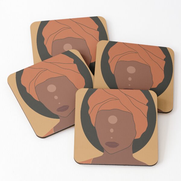 Item preview, Brown Skinned Woman With Orange Head Scarf designed and sold by PrintsbyPuleng.