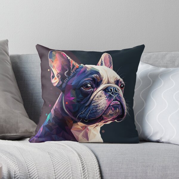 French Bulldog Cute Puppy Dog illustration Throw Pillow