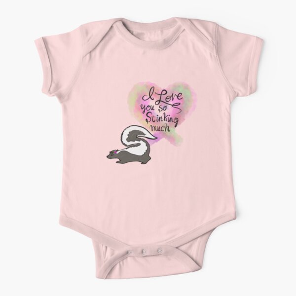 Stinking Adorable Baby Skunk Short Sleeve Baby One-Piece