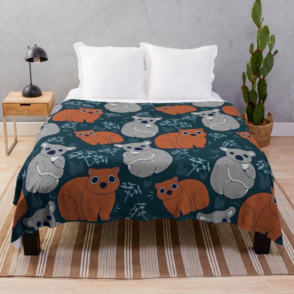Item preview, Wombat and Koala with Eucalyptus at night designed and sold by Mossysplashart.