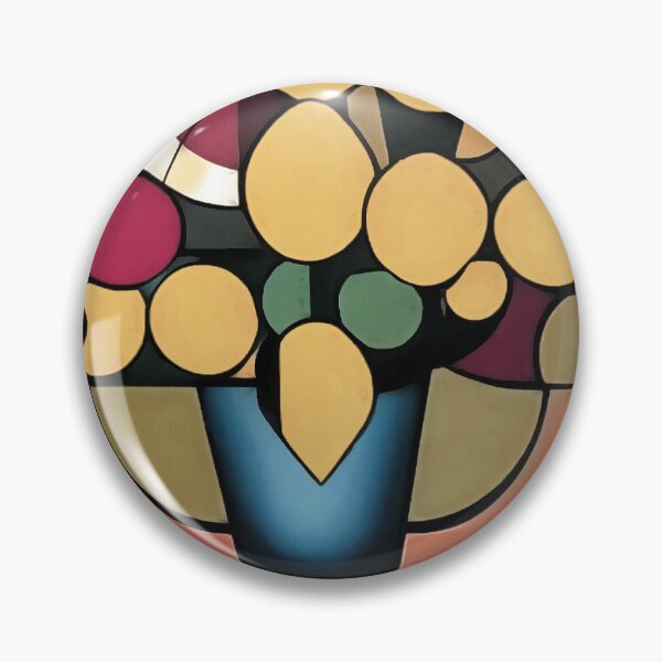 Item preview, Yellow Daffodils In A Blue Vase Geometric Style Art designed and sold by taiche.